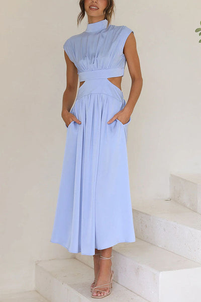Quincy | Midi-jurk met Cut-Out en Zakken