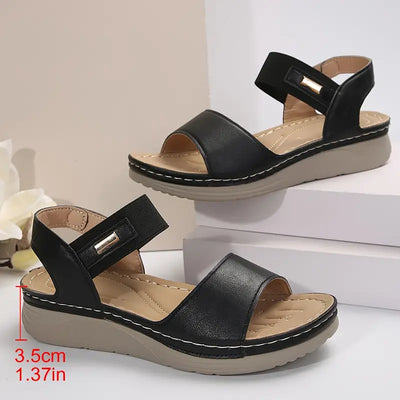 Paige - Comfortabele Gevoerde Wedgesandalen