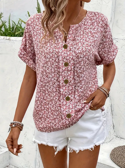 Celestia™ | Graceful blouse with floral motif