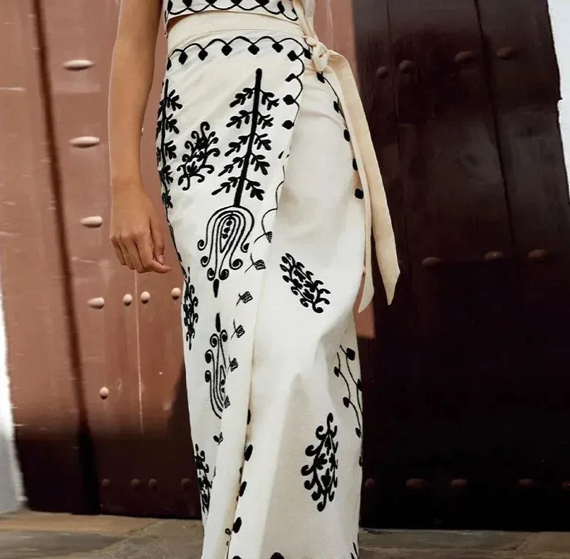 Camilla - Geprinte top en rok
