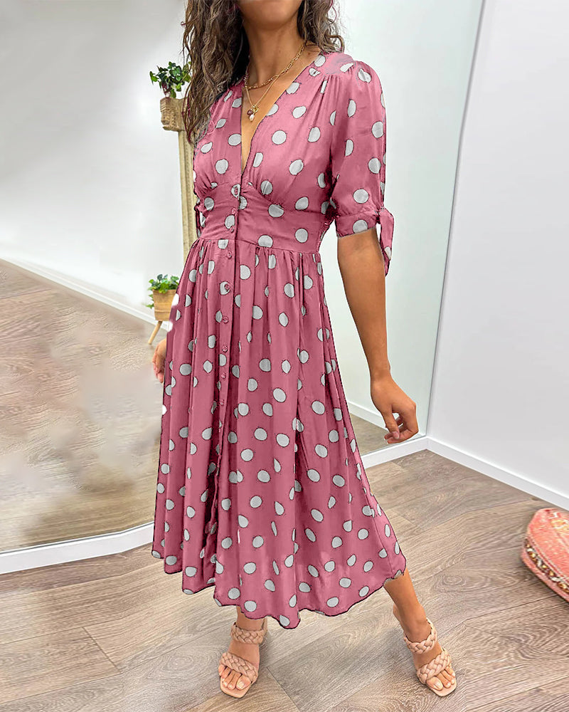 Elegante jurk met stippenprint