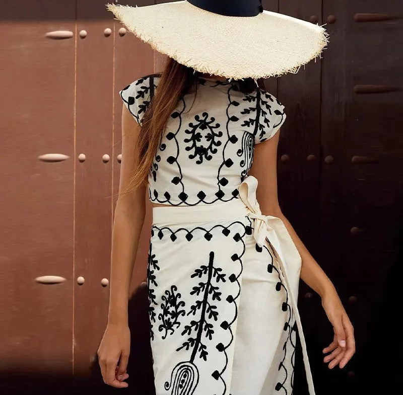 Camilla - Geprinte top en rok