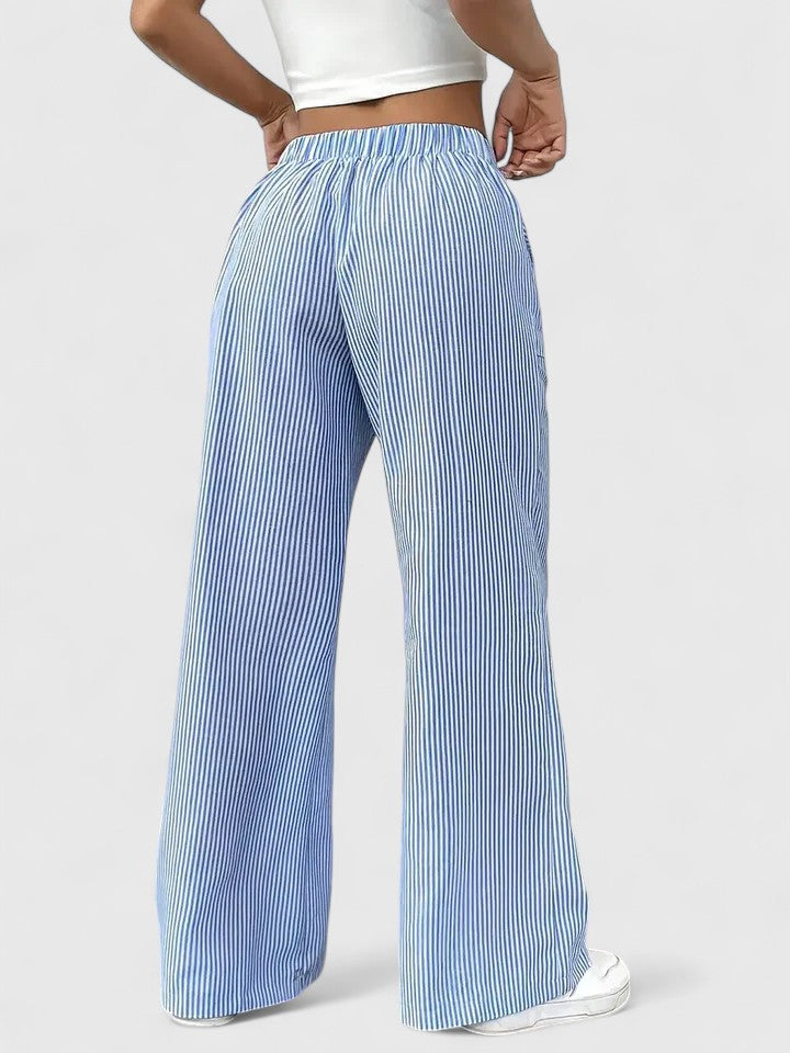 Dominique | Comfortabele brede broek met elegante details