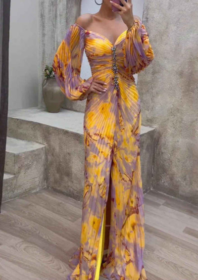Elegante jurk met v-hals