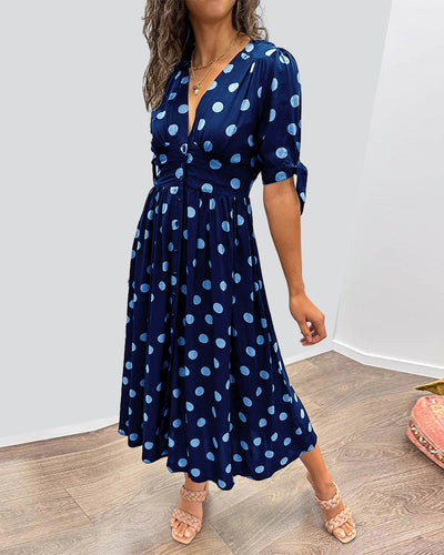 Elegante jurk met stippenprint