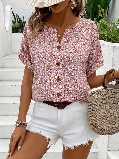 Celestia™ | Graceful blouse with floral motif