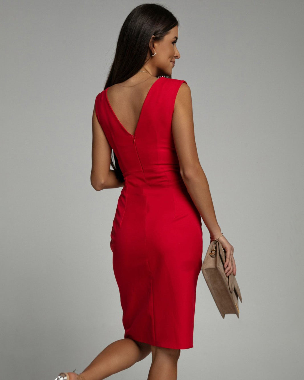 Elysia™ | Fluid Grace Midi Gown