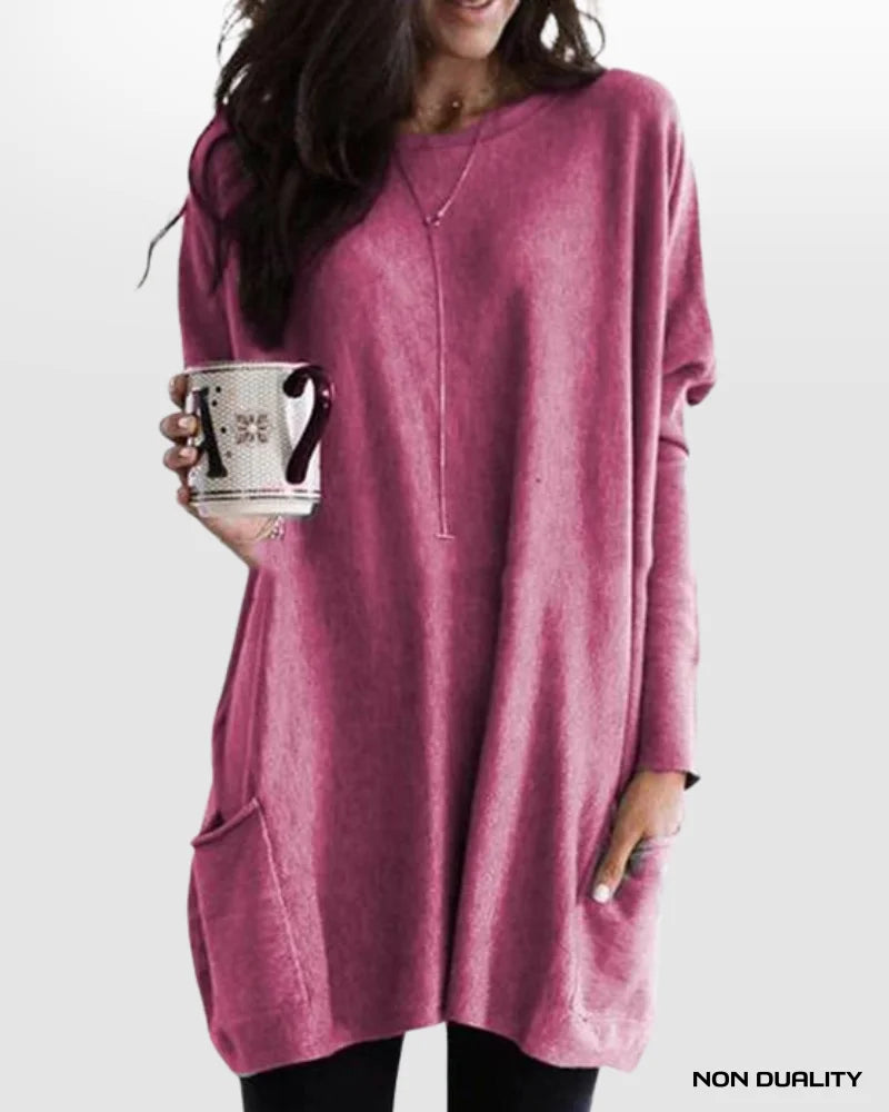 Roselune® | Afslappet Fit Pocket Sweater Kjole