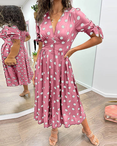 Elegante jurk met stippenprint