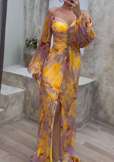 Elegante jurk met v-hals