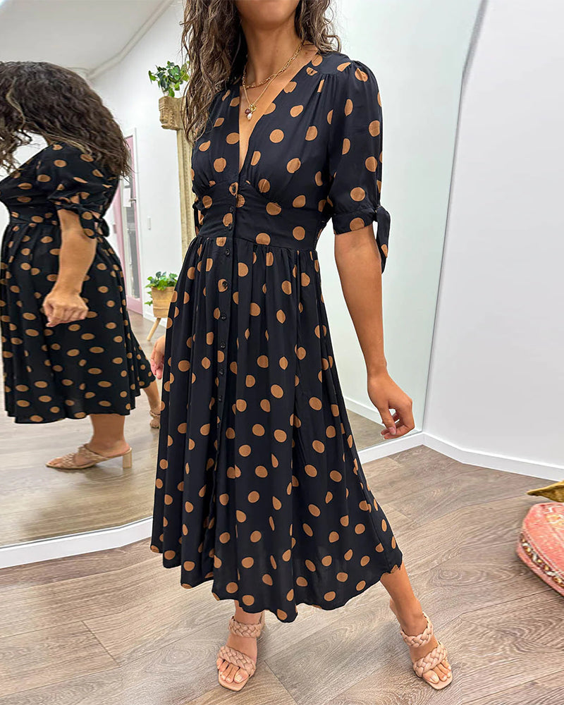 Elegante jurk met stippenprint