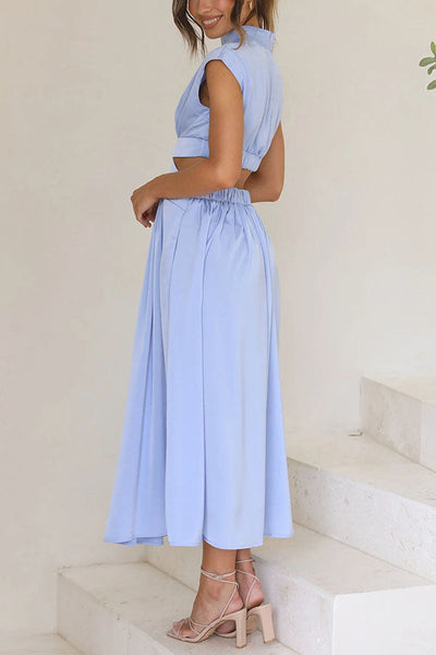 Quincy | Midi-jurk met Cut-Out en Zakken