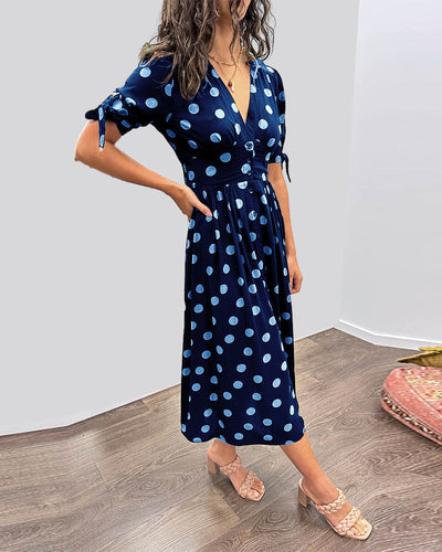 Elegante jurk met stippenprint