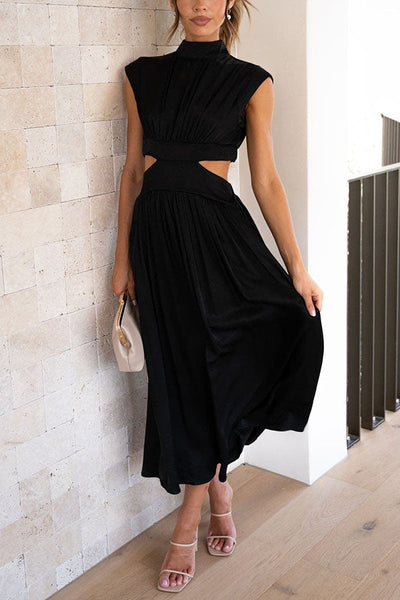 Quincy | Midi-jurk met Cut-Out en Zakken