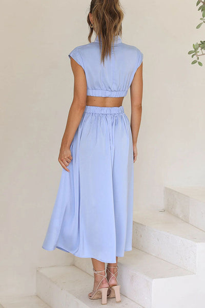 Quincy | Midi-jurk met Cut-Out en Zakken