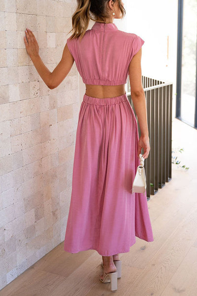 Quincy | Midi-jurk met Cut-Out en Zakken