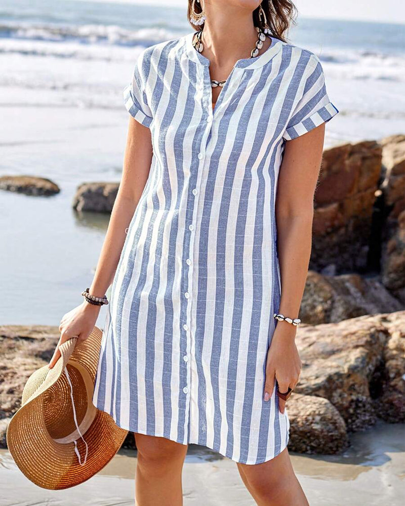 Martine™ - Elegante gestreepte Hemdkleed