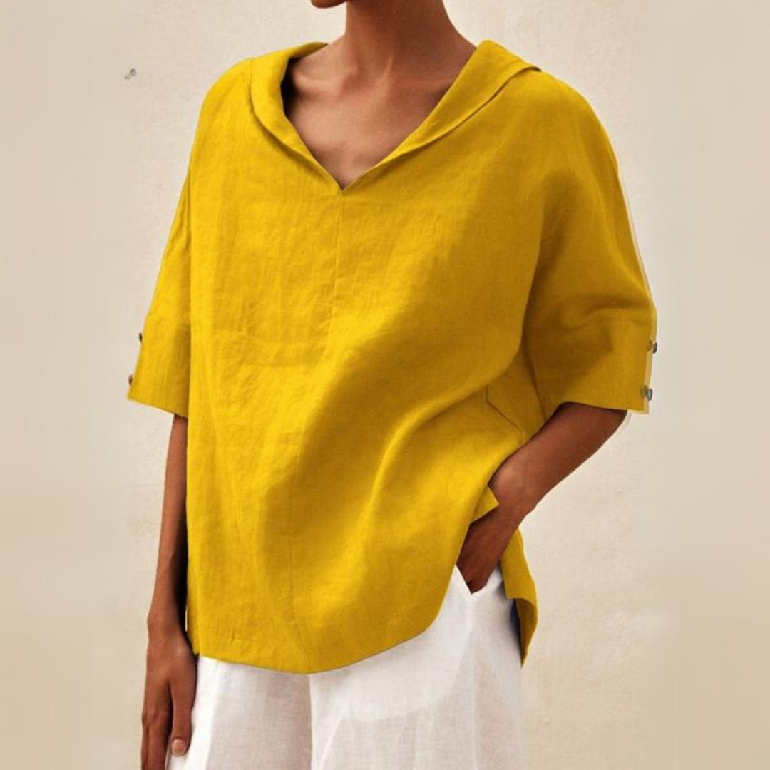 Lunari® | Let V-Hals Hverdags Bluse