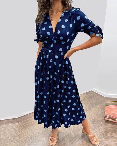 Elegante jurk met stippenprint