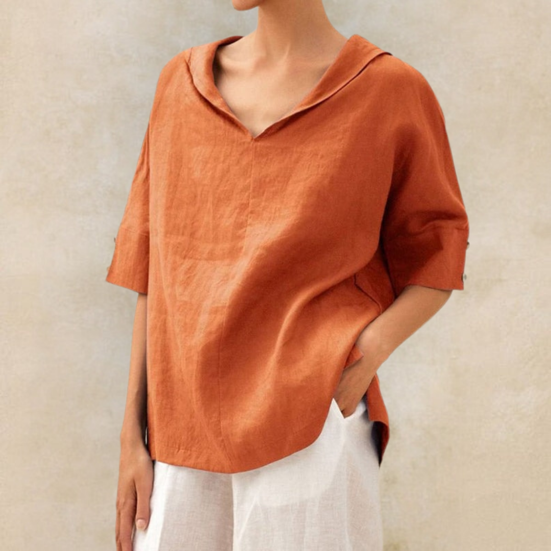 Lunari® | Let V-Hals Hverdags Bluse