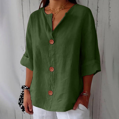 Elowen™ | Serene linen blouse for timeless sophistication