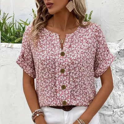 Celestia™ | Graceful blouse with floral motif
