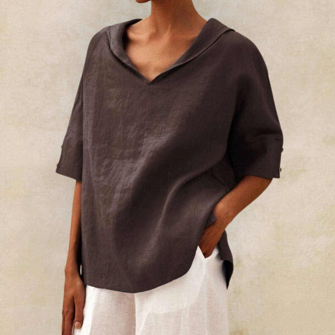 Lunari® | Let V-Hals Hverdags Bluse
