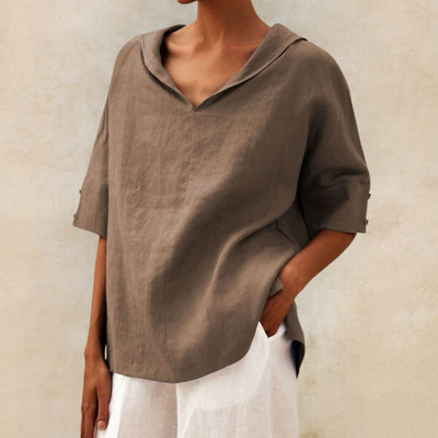 Lunari® | Let V-Hals Hverdags Bluse
