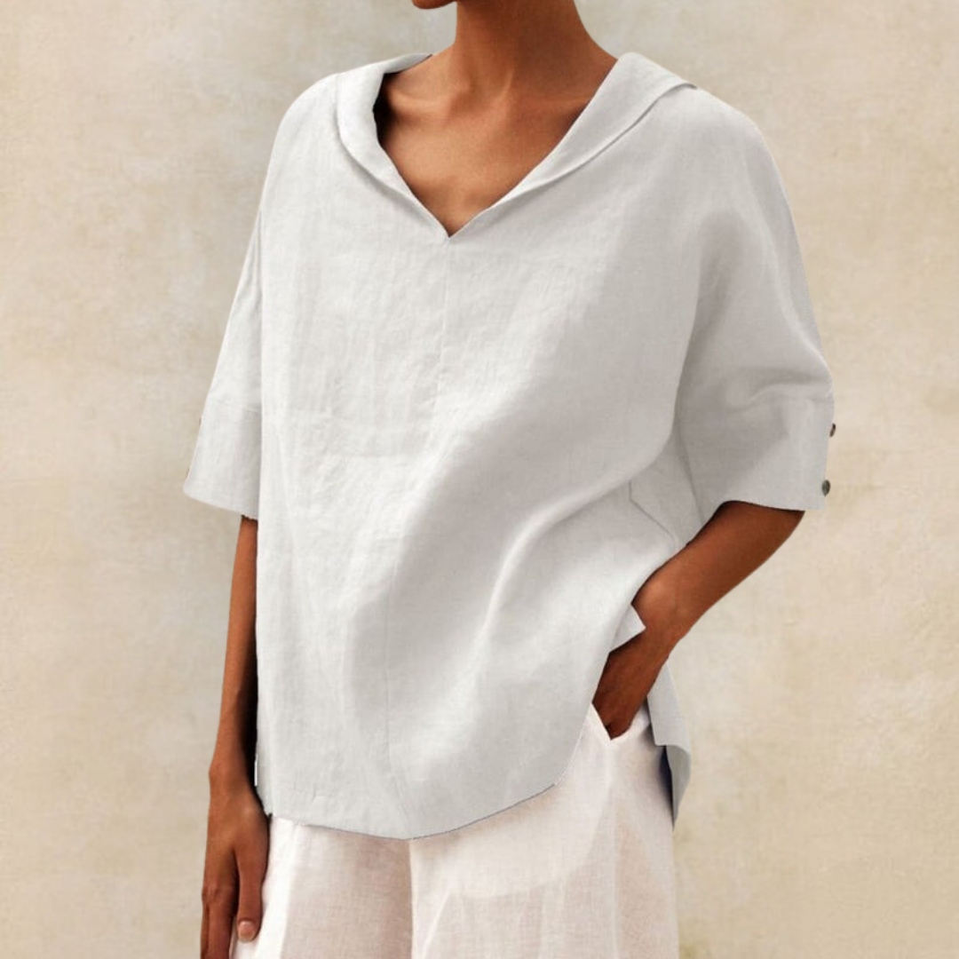 Lunari® | Let V-Hals Hverdags Bluse