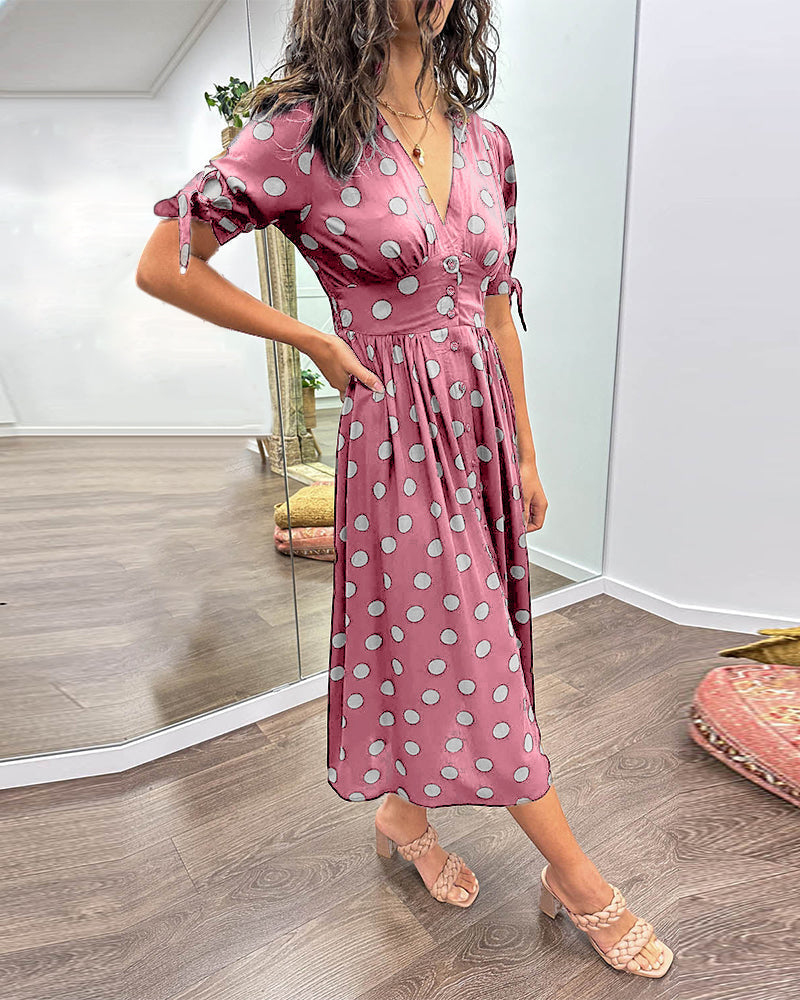 Elegante jurk met stippenprint