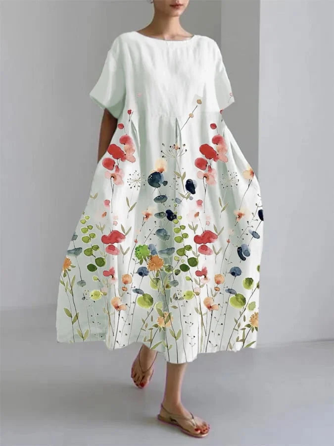 Casual maxi-jurk met bloemenprint