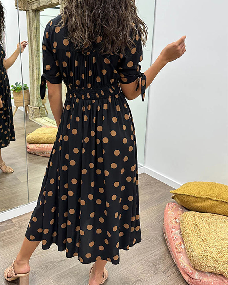 Elegante jurk met stippenprint