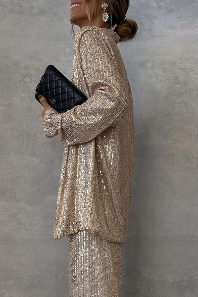 Glimmer® | Pailletten Wijd-Pantalon Jumpsuit