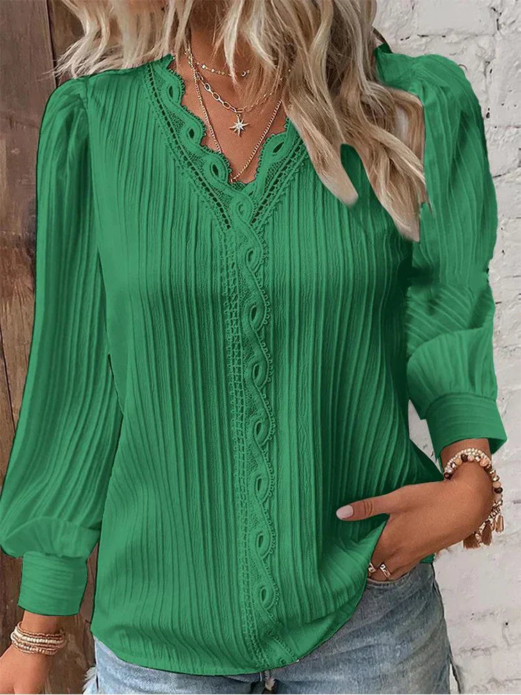 Elara™ | Elegant Blouse with Artful Print
