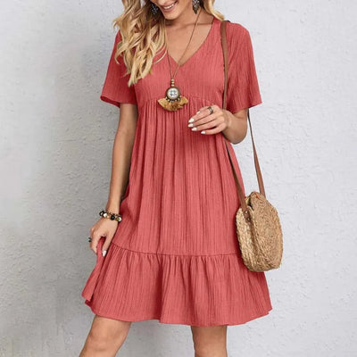 Celestique™ | Chic V-Neck Mini Dress 1+1 GRATIS