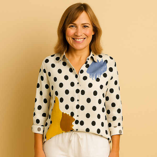 Liora™ | Graceful blouse with whimsical patterns