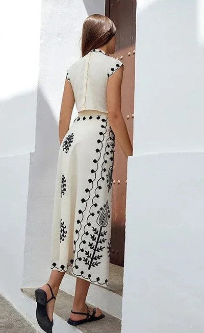 Camilla - Geprinte top en rok