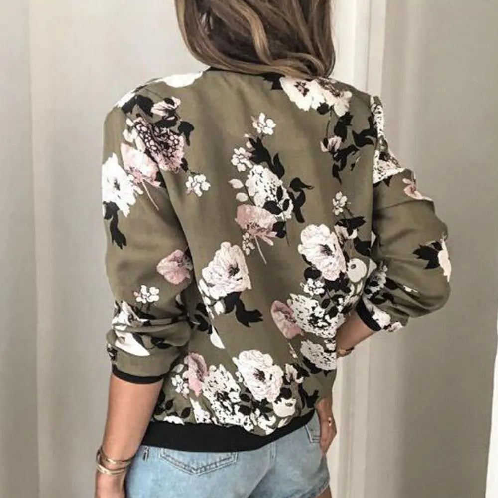 Lunaire™ | Bomberjack met verfijnd bloemenmotief