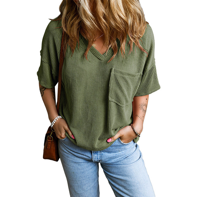 Calyra® | Afslappet Vaffelstrikket T-shirt