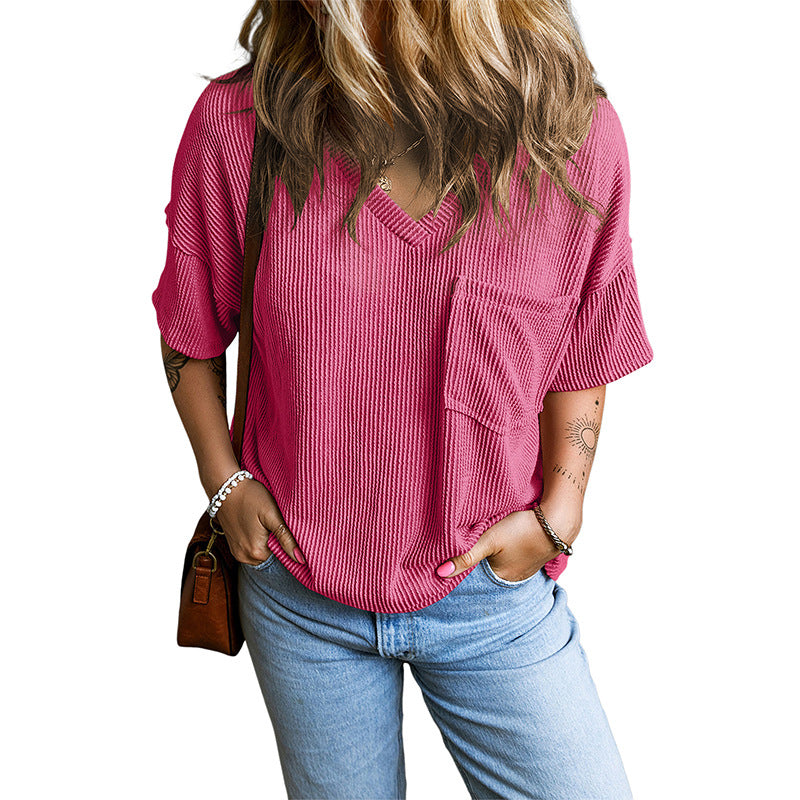 Calyra® | Afslappet Vaffelstrikket T-shirt