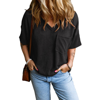 Calyra® | Afslappet Vaffelstrikket T-shirt