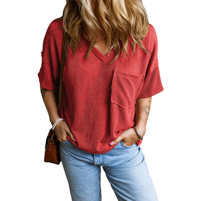 Calyra® | Afslappet Vaffelstrikket T-shirt