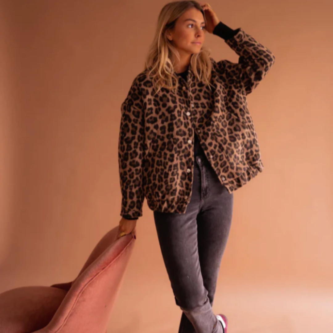 Lunaris™ | Luxe Leopard Bomber Jacket