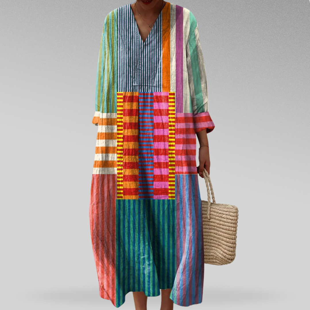 Naomi | Kleurblok Breeze Maxi Jurk