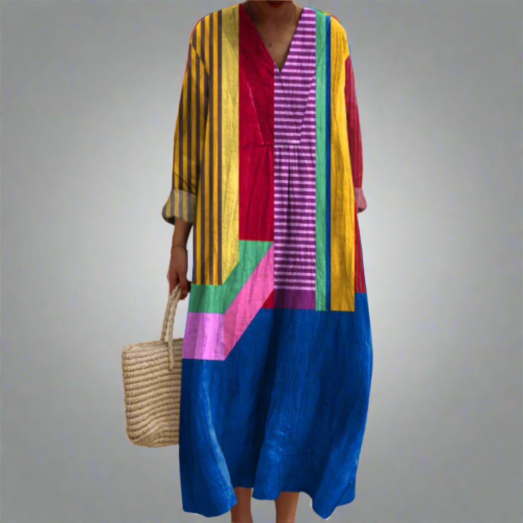 Ruth | Kleurblok Breezy Maxi Jurk