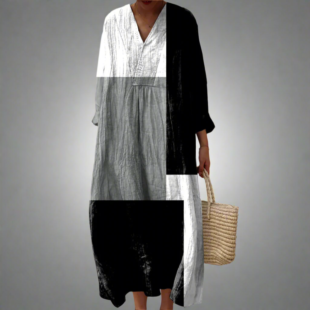 Colette | Abstract Patchwork Maxi Jurk