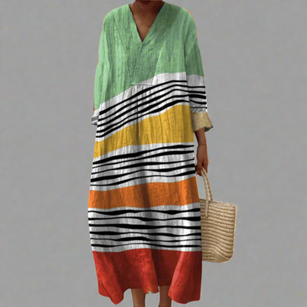 Marina | Coastal Stripes Relaxed Maxi Dress