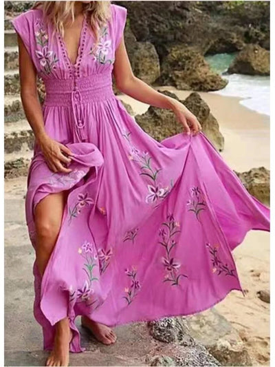 Elara™ | Embroidered Maxi Dress