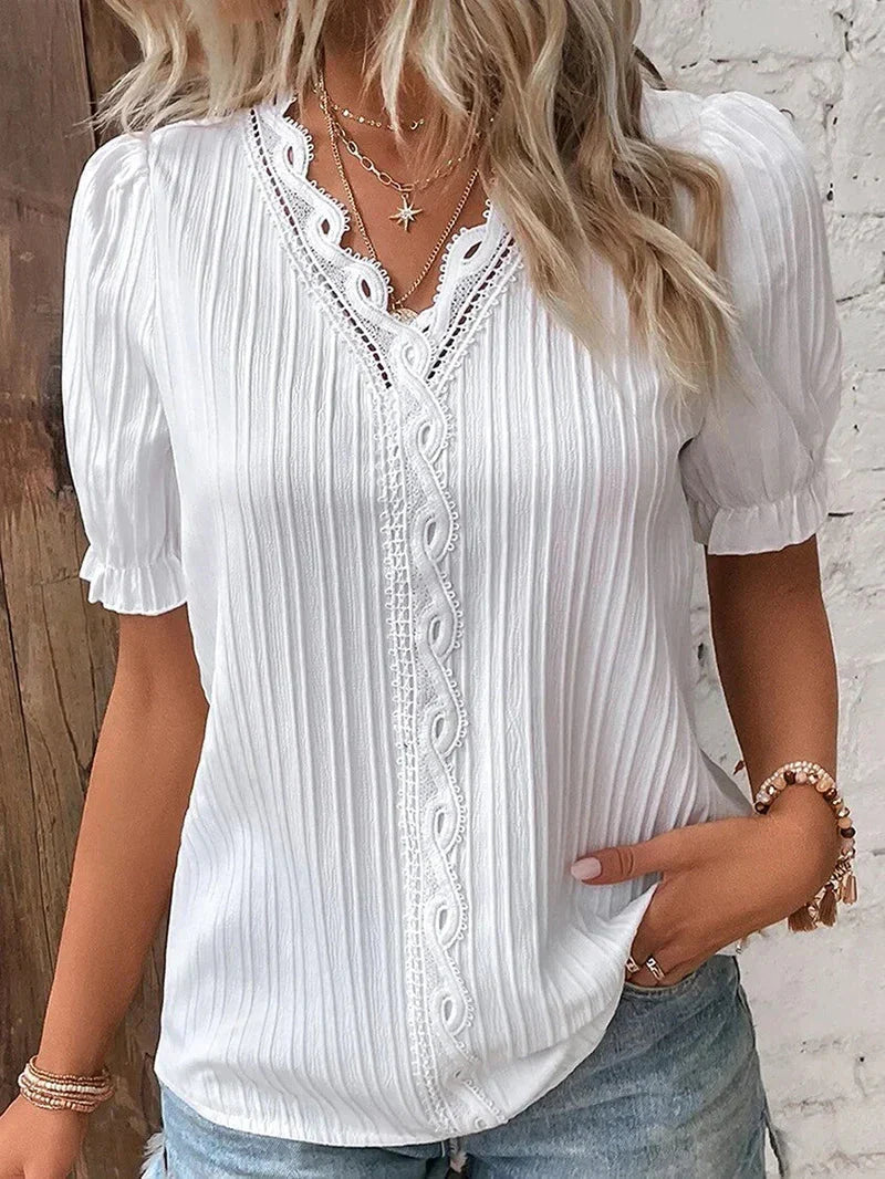 Elara™ | Graceful blouse with refined accents