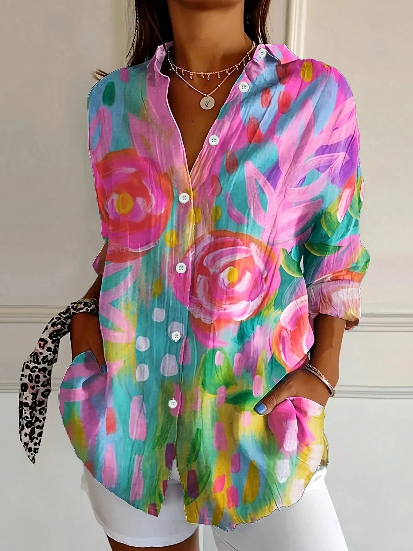 Liora™ | Vivid Blouse with Whimsical Print